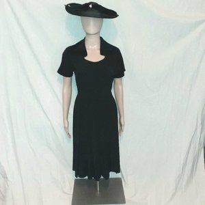 vintage 50s handmade velvet-accent day dress